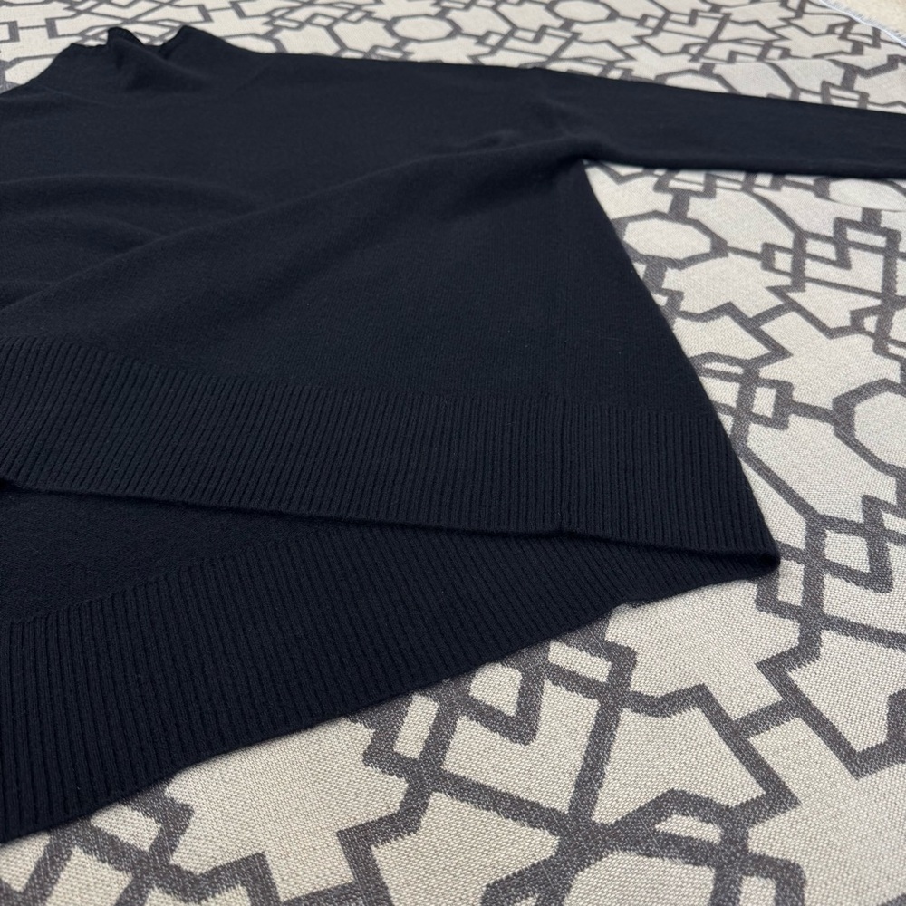 Nordstrom 100% Cashmere Mock Neck Knit Sweater Black Sz M - Picture 5 of 9